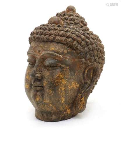 A Chinese Iron Buddha head,