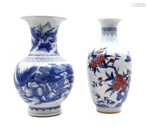 A Chinese blue and white vase,