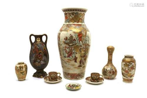 A collection of Japanese satsuma ware,