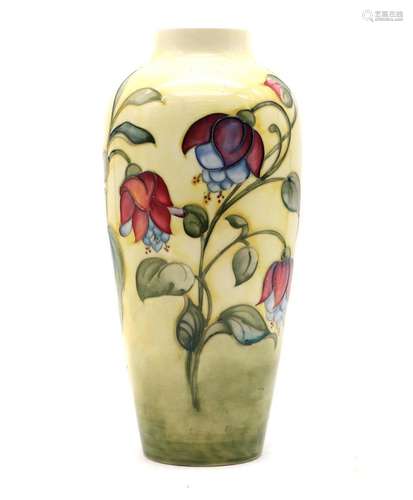 A Walter Moorcroft Fuchsia pattern vase,