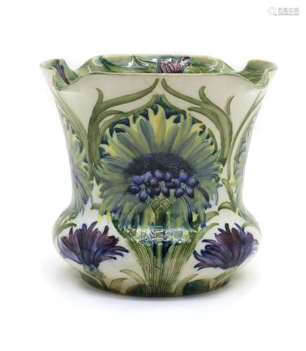 A William Moorcroft pottery Cornflower flower pattern jard...