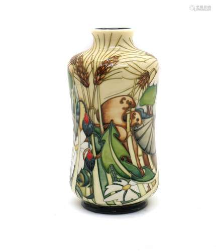 A Moorcroft pottery Harvest Mouse pattern trial vase,