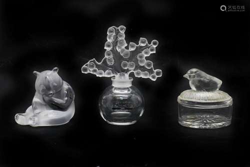 A Lalique moulded glass panda,