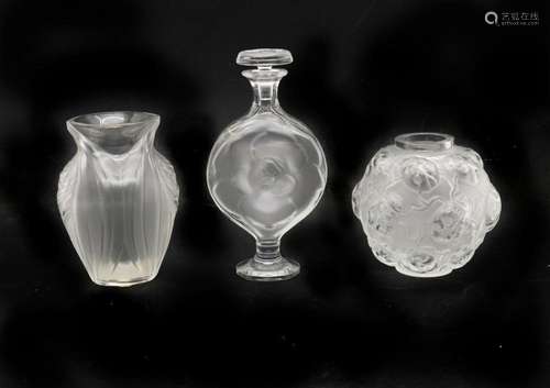 A Lalique glass vase,