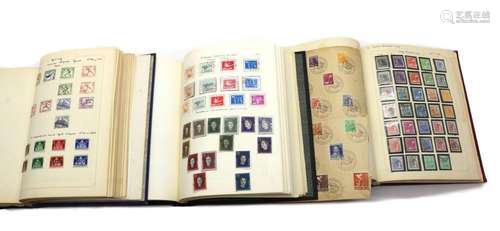 Five albums of German stamps from early shields to modern Ea...