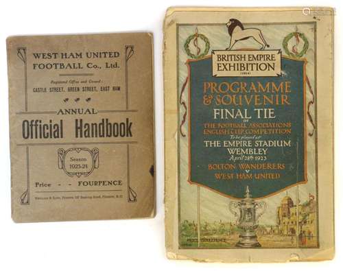 A 1923 FA Cup Final Programme & Souvenir,