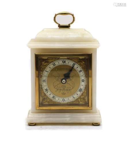 An Elliot white onyx mantle clock,