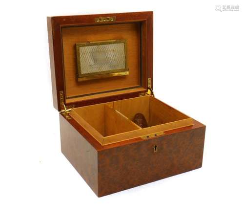 A burr wood humidor,