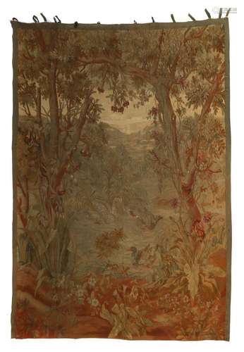 A large needlework verdure tapestry,