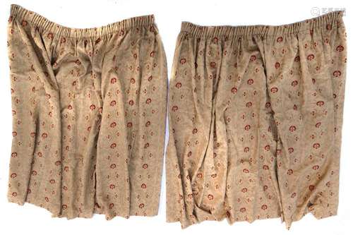 A pair of embroidered silk curtains,