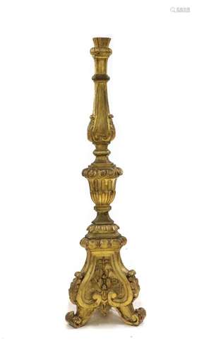 A 17th century style Italian giltwood torchere,