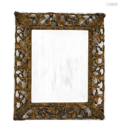 A Florentine giltwood wall mirror,