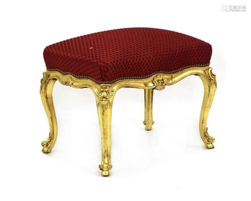 A French style gilt framed stool,