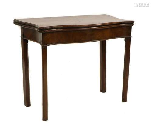 A George III mahogany card table,