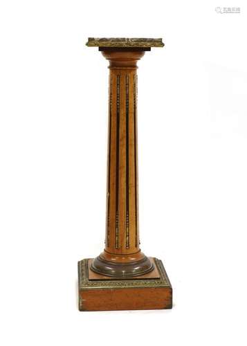 A Louis XVI-style satinwood plinth