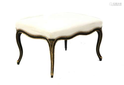 A Victorian ebonised stool,