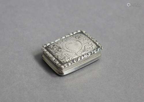 A William IV/early Victorian silver vinaigrette of rectangul...