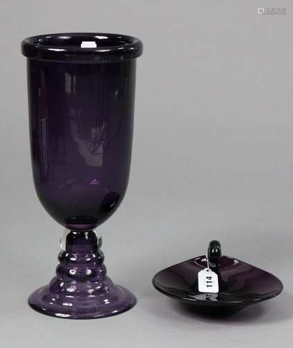 A William Yeoward large Amethyst glass vase of inverted bell...