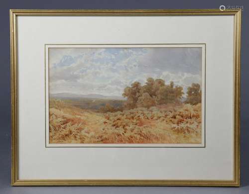 JOHN CARLISLE (fl. 1866-1893). A moorland landscape with tre...