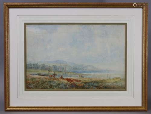 ALBERT POLLITT (1856-1926) A pair – a coastal scene with fig...