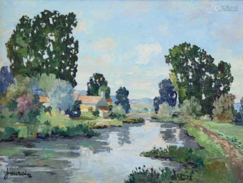 ANDRE JOURCIN (1905-1974) “Cottage By The Marne”, signed “Jo...