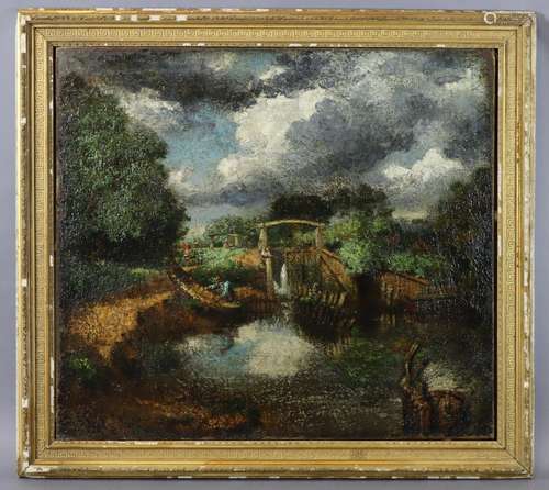 FRENCH SCHOOL, 19th century. An impressionist rural landscap...