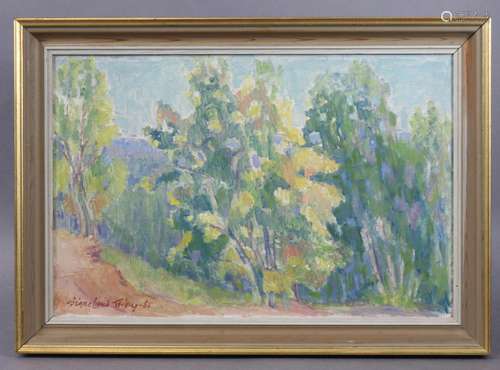 FRENCH SCHOOL, 20th century. An impressionist wooded landsca...