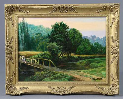 TONY SHEATH (b. 1946). “The Old Footbridge”, signed lower bo...