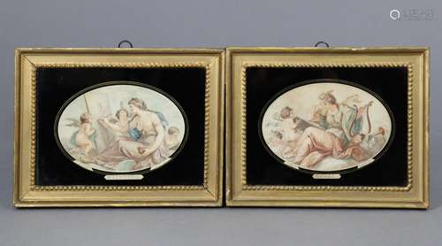 F. BARTOLOZZI. A pair of early 19th century coloured engravi...