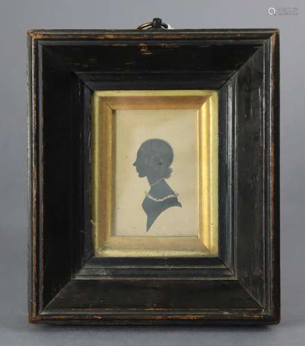 An early 19th century silhouette portrait miniature inscribe...