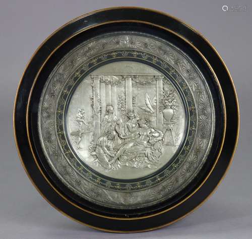 An Elkington & Co. silver-plated electrotype circular pl...