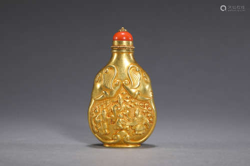Pure gold cigarette pot in Qing Dynasty