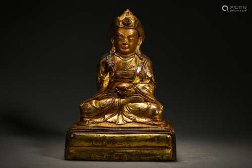 Bronze gilded Buddha statue of Ming Dynasty