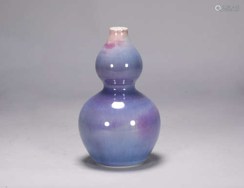 Qing Dynasty Yongzheng Lujun glazed gourd bottle