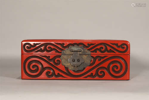 Qing dynasty dry shaving lacquer box.