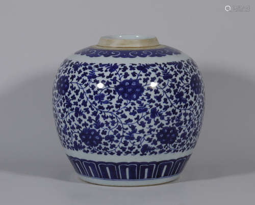 Blue and White Jar Qianlong Style