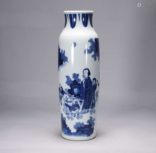 Ming Dynasty Chongzhen blue and white figure vase