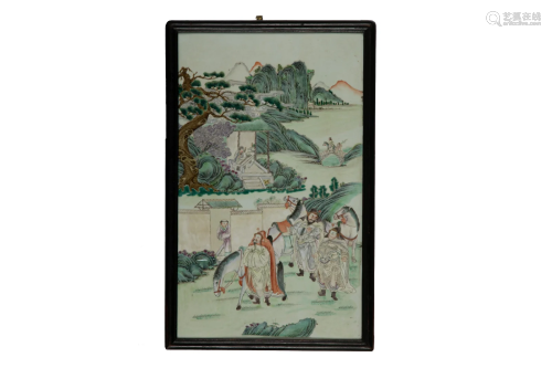 CHINESE FAMILLE ROSE PORCELAIN PLAQUE