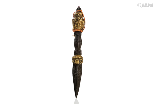 BRONZE TIBETAN CEREMONIAL PHURGA DAGGER