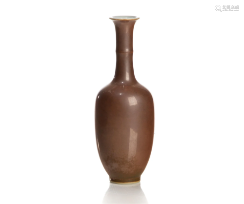 CHINESE PERSIMMON LUSTRE GLAZED WILLOW-LEAF VASE