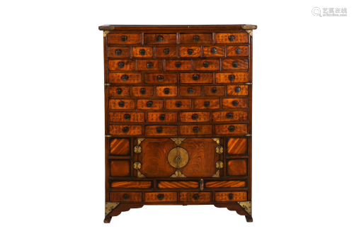 CHINESE WOOD APOTHECARY MEDICINAL CABINET