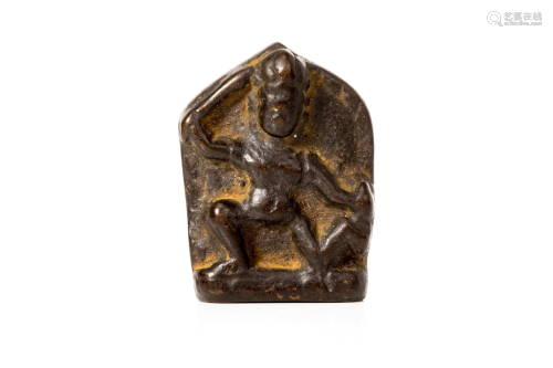 SMALL ANCIENT BRONZE INDIAN FIGURAL PANEL