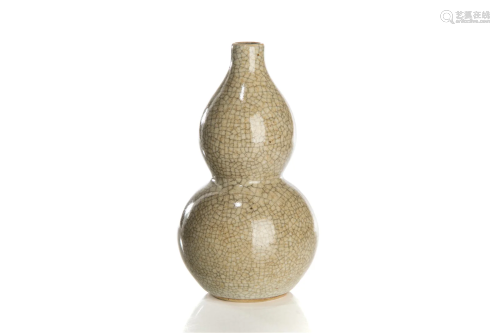CHINESE GE-TYPE CRACKLE WARE DOUBLE GOURD VASE