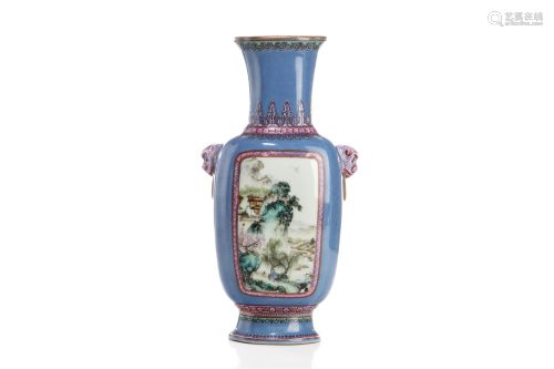 CHINESE PORCELAIN VASE WITH PAINTED PANELS