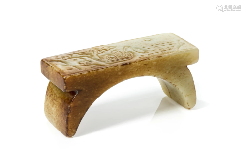CHINESE CARVED JADE INK STICK STAND