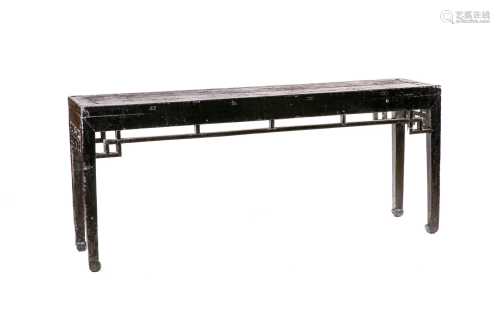 CHINESE BLACK LACQUERED ALTAR TABLE