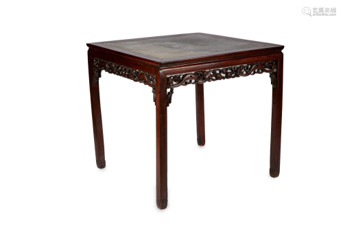 CHINESE MARBLE TOP SQUARE TABLE