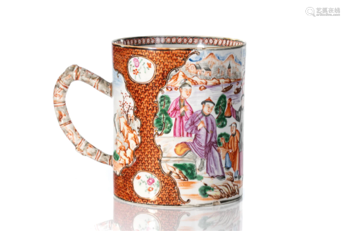 CHINESE EXPORT FAMILLE ROSE PORCELAIN TANKARD