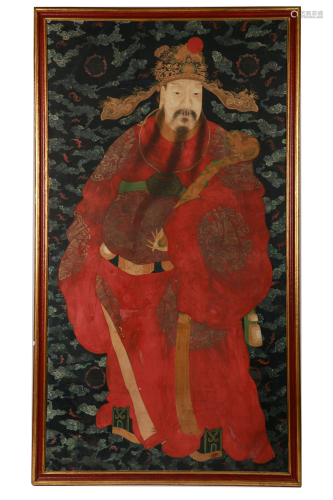 FRAMED LARGER THAN LIFE-SIZE PORTRAIT OF FUXING