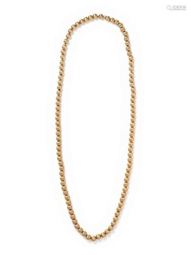 YELLOW GOLD BEAD NECKLACE